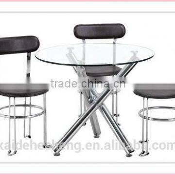 global furniture glass dining table with metal leg