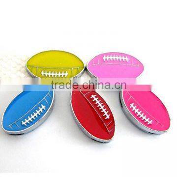 2015 New Product Enamel America Football 8mm Slide Charms Jewelry For Leather Bracelet