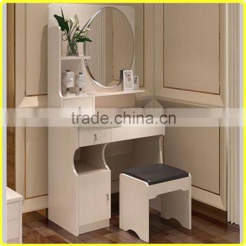 Manufacture modern home furniture dresser table with mirror and stool