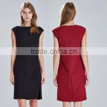 Women's Bodycon Classical Black Red Square Collar Pencil Dress OEM Type ODM Manufacturer Clothes Factory Guangzhou