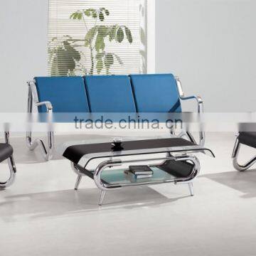 New Design Brown Color Chrome Metal Fabric Office Sofa HX-311G photo-6