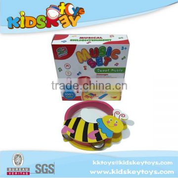 Hot selling music toy baby musical hanging toys wholesale tambourine wood toy