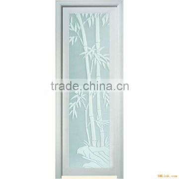 60 series pvc swing door with art glass