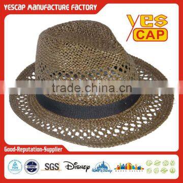 cheap plain wholesale straw cowboy hats/straw hats for 2016 spring and summer