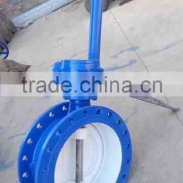 Flanged Double eccentric butterfly valve with gearbox and extension spindle