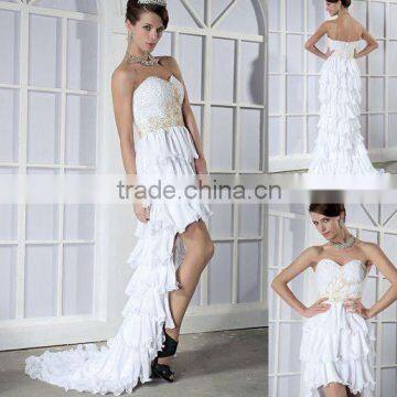 Strapless Sweetheart neck full beaded overlap chiffon evening dress XYY03-026