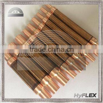 Braided Metal Pump Connector / copper female sweat ends / bronze corrugated hose and single bronze braid