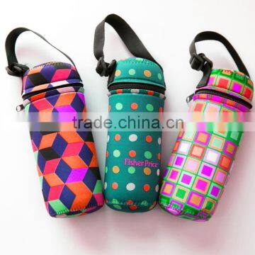 Promotion gift customised neoprene bottle holder with zipper,kettle cocy