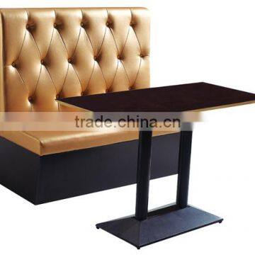 Sanlang button tufted back regular booth fast food double side fabric comfotable restaurant round booth seating