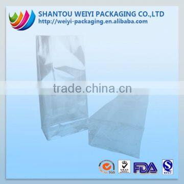 Crystal clear candy bag bopp square flat bottom gusset bags