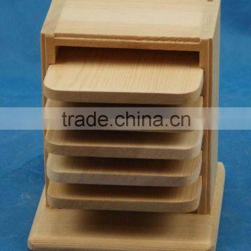 wood bottle coster holder and wood tea holder nature color 2015 new product