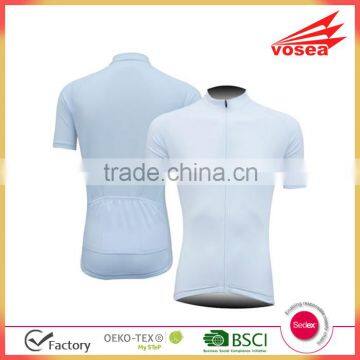 White Mens Cycling Shirts Short Sleeve Racing Bicycle Clothing