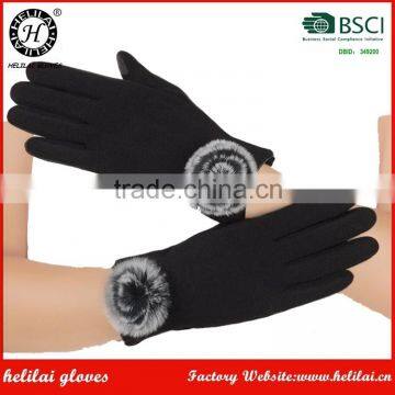 HELILAI Black Ladies Touch Screen Spandex Womens Winter Gloves