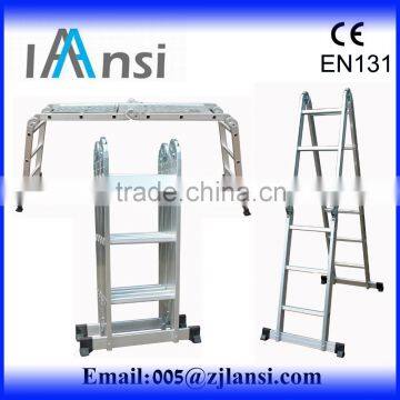 4x2 steps multi-purpose Folding Aluminium Ladder with small hinges / EN131