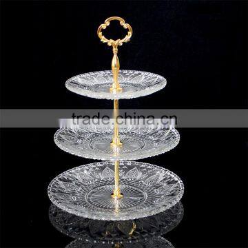 3 Tier Heart Shape Fancy Wedding Glass Snacks Food Serving Trays Cake Stand in Dishes & Plates photo-5