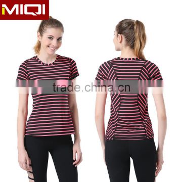 China wholesale custom woman softtextile short sleeve t-shirt made of nylon/spandex