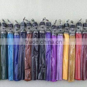 15cm length lux silky tassel,tassels for jewelry making,pantone colors,handmade long tassels