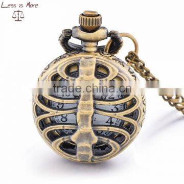 wholesale skeleton pocket watch antique pocket watch necklace for men