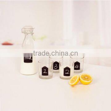 black board 5pcs Glass Milk Set glass milk bottle set