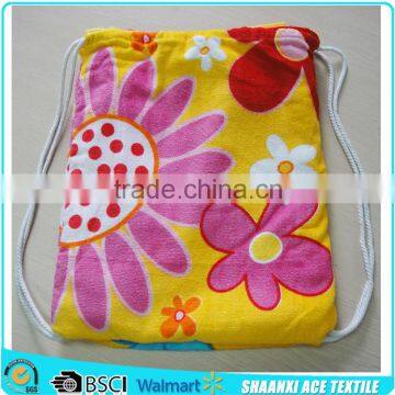 2015 summer new proudcts Fashion flower printing towel woven beach bag