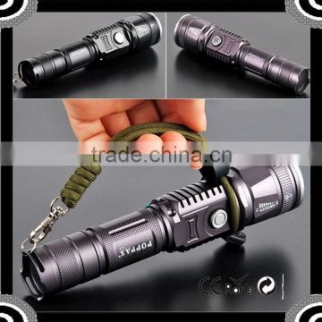 POPPAS 6611 Classic Hidden USB Design Zoom T6 LED Police Security Flashlight Power Bank