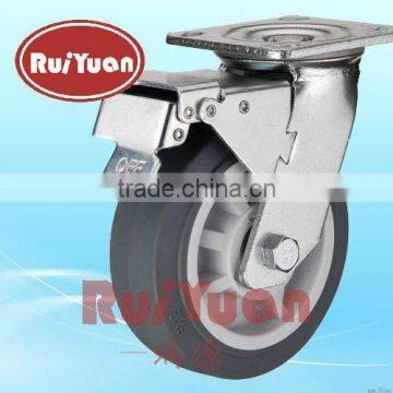 HEAVY DUTY TOTAL LOCK SWIVEL CASTERS with Thermoplatstic rubber