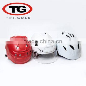 Hot sale Hockey helmet with stainless steel cage / Glass skiing skating outfit factory