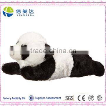 Children Kid Panda Bear Animal Paw Plush Toy Fuzzy Slippers - Black & White