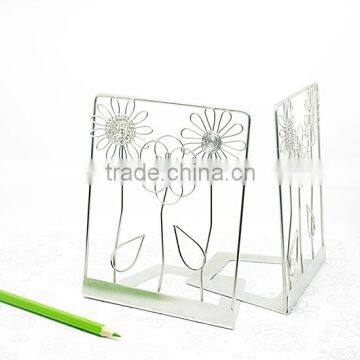 Handmade Stainless Flower Bookends