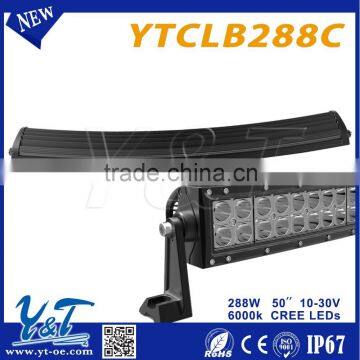 Aftermarket Wholesale 50 inch 288w led light bar off road accessories 4X4 auto lighting for jeep