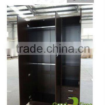 3 door modern melamine wood mdf wardrobe