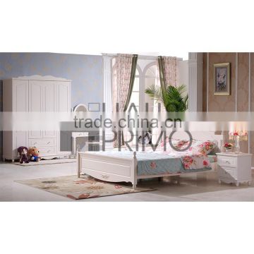 Hongjin E1 Grade White Painted Wood Korean Style Home Furniture Sets