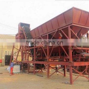 Mobile portable concrete batching plant 60m3/h,belt type concrete batching plant YHZS60