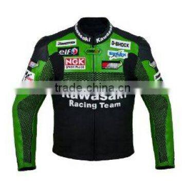 Pakistan Produce kawasaki motorcycle leather jacket