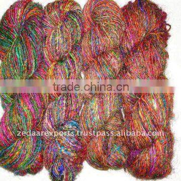 Recycled sari silk knitting yarn