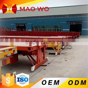 2015 Widely used China top level tri-axle 40ft flatbed semi trailer for hauling container