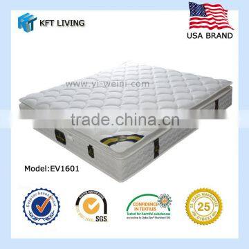 Removable pillow top latex bonnell spring pillow top with zipper mattresse EV1601