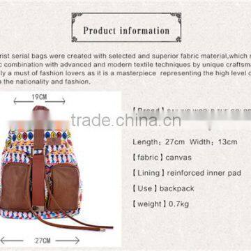100% Factory Whole Sale Floral Fancy Ladies Canvas Backpack photo-5