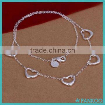 Girlfriend 925 Sterling Silver Floating Heart Pendant Necklace Chain Women's Jewelry