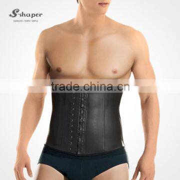 S-SHAPER 2034 Men`s Latex Waist Trainer Shaper Vest Waist Cincher With Zipper In The Front 3 Hooks photo-2