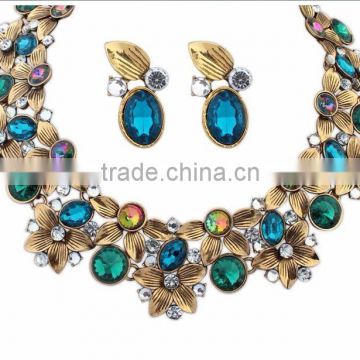 Latest design exaggerated african fashion jewelry sets statement necklace set