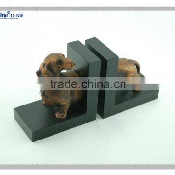 Polyresin Brass Painted Dog Bookends Decorative Bookends photo-4