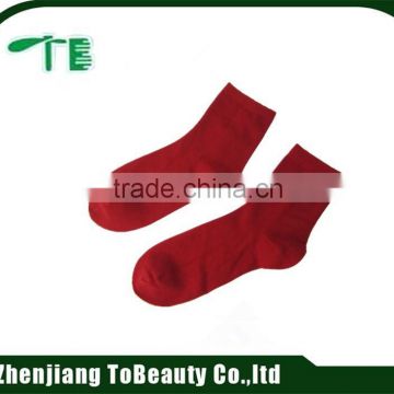 red plain cotton socks