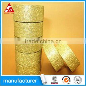 bright yellow self adhesive glitter paper/film