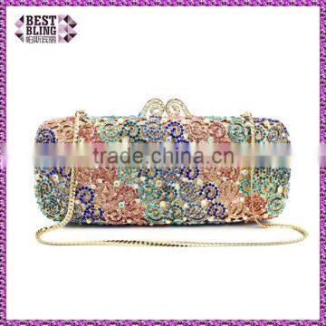 nice color elegant bridal wedding bag rhinestone evening clutch ladies handbag purse (8740A-B)