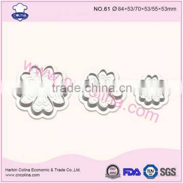 New design flower stamp style plastic cookie cutter set