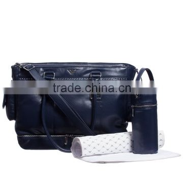 pu Leather Changing Bag, Mat and Bottle Holder Set