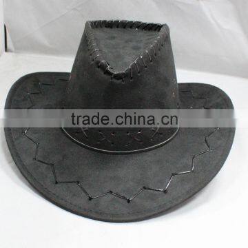 Grey classic wide brim fake suede man cowboy hats