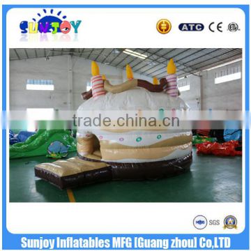 Factory price birthday cake gaint inflatable Bouncer castle for sale outdoor