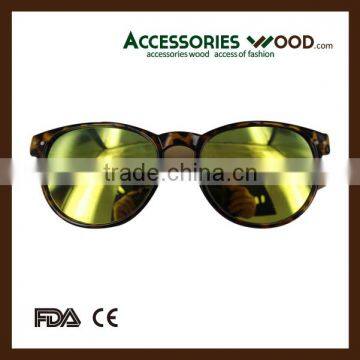 Round wood frame sunglases UV400 eyewear custom wooden sunglasses